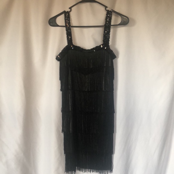 Black Flapper mini dress by Costume USA by Amscan. Size 6-8. Halloween Ready!! - Picture 11 of 12